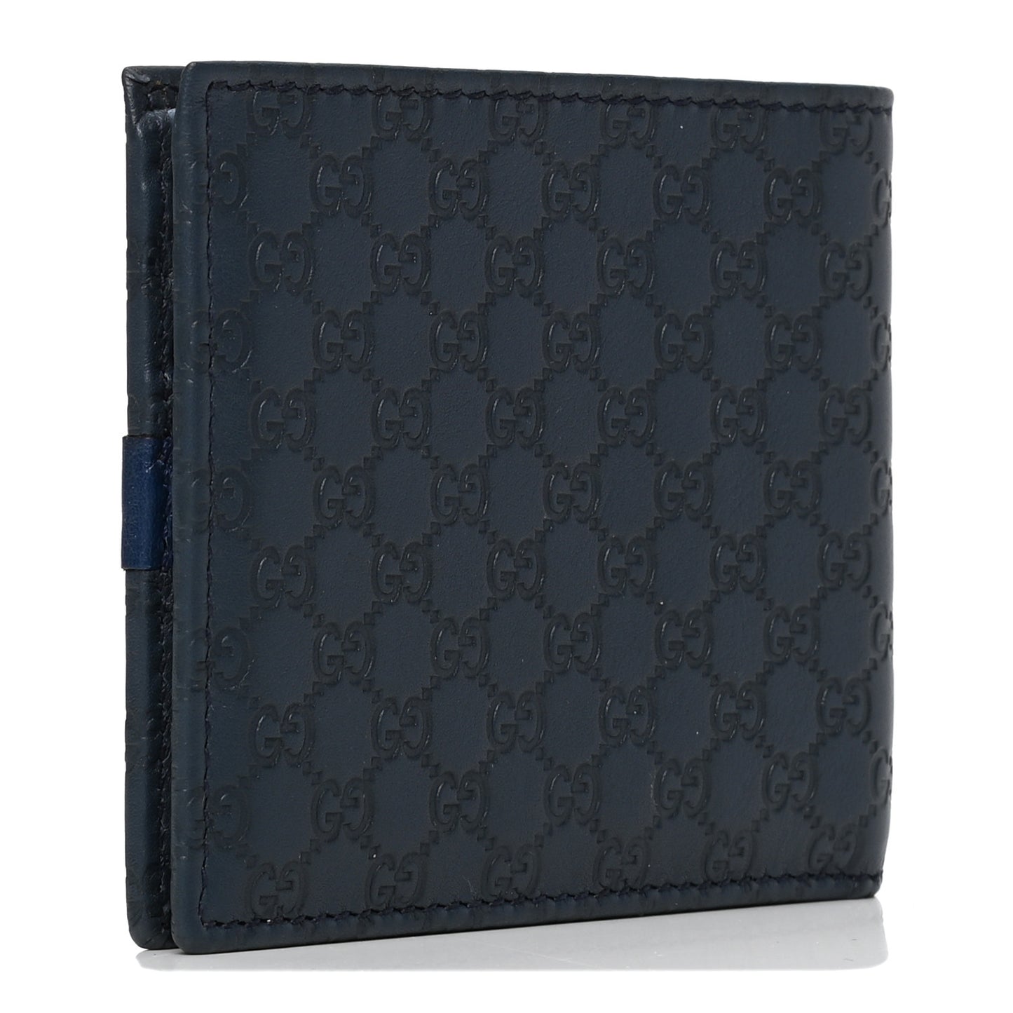 Microguccissima Bi-Fold Wallet Navy Blue