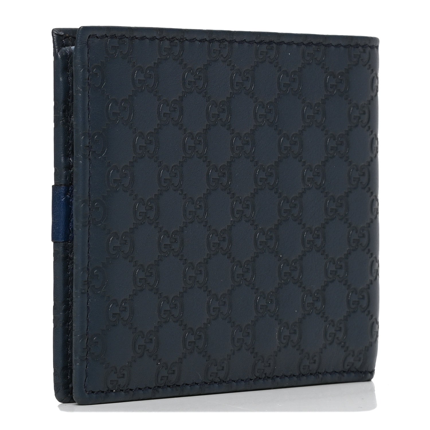Gucci Microguccissima Bi-Fold Wallet Navy Blue 2 of 4