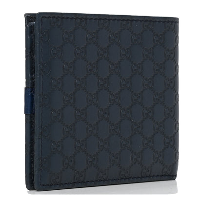 Gucci Microguccissima Bi-Fold Wallet Navy Blue 2 of 4