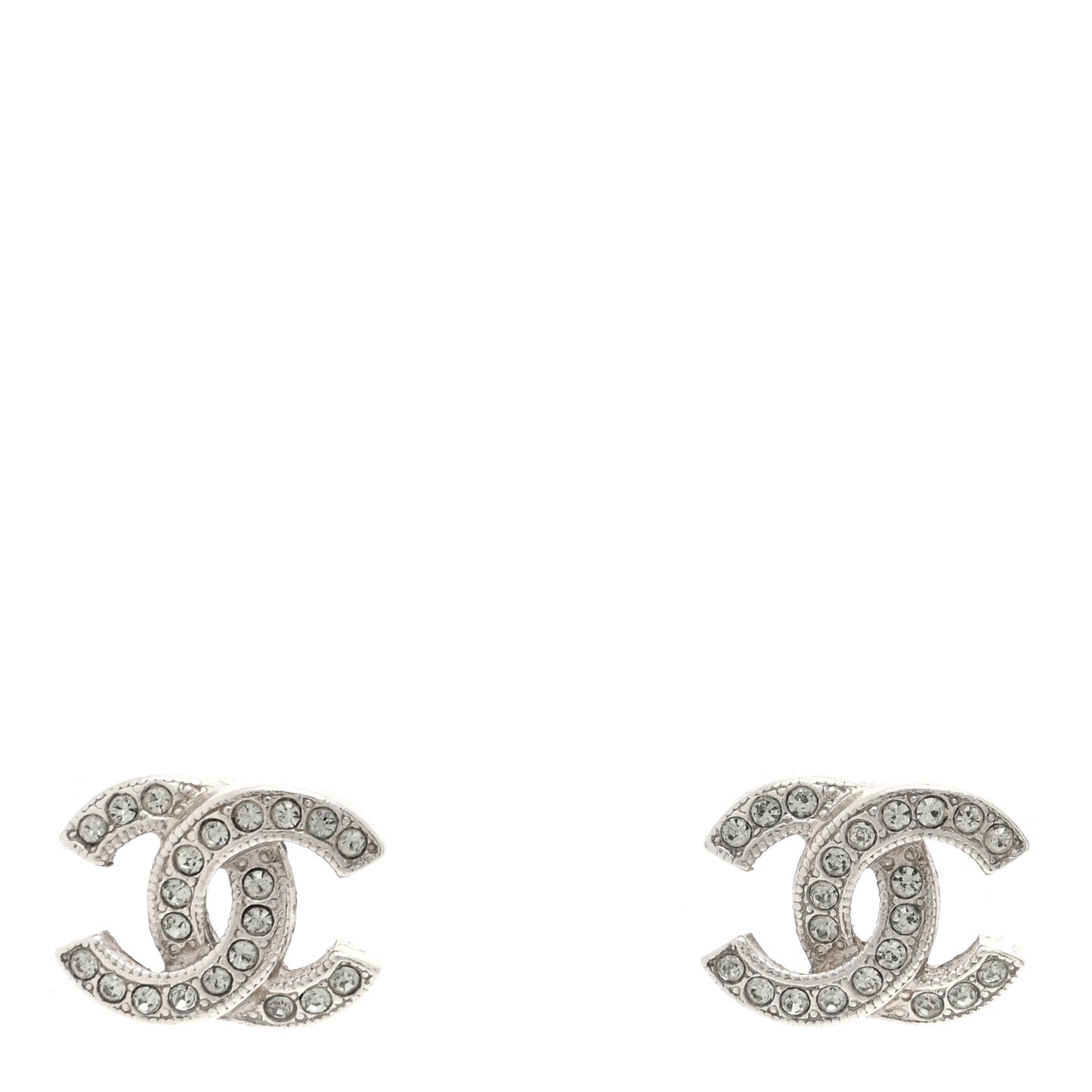 Crystal CC Earrings Silver
