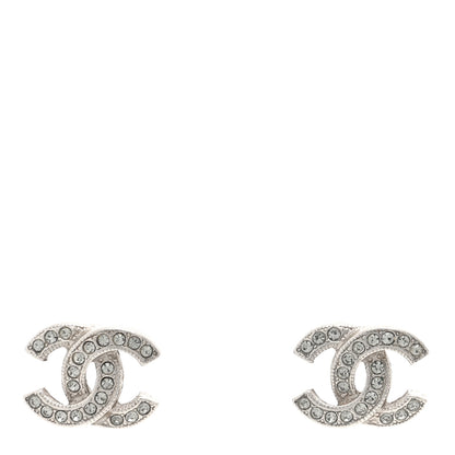 Chanel Crystal CC Earrings Silver 1 of 4