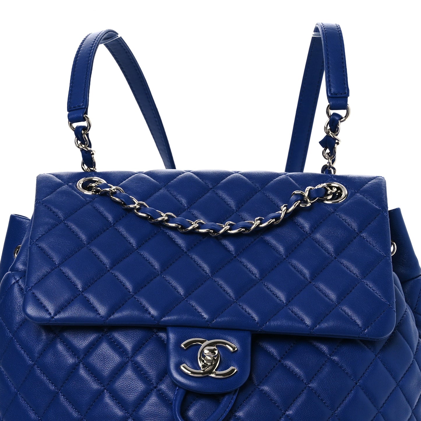 Lambskin Quilted Large Urban Spirit Backpack Blue