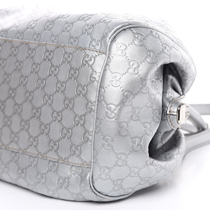 Gucci Metallic Guccissima Medium Sukey Boston Silver 6 of 11
