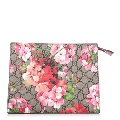 Gucci GG Supreme Monogram Blooms Large Cosmetic Case Beige Multicolor Dry Rose 1 of 4