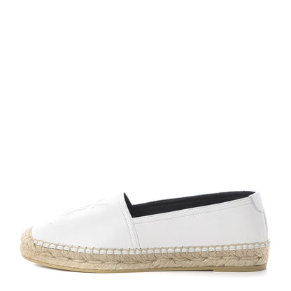Saint Laurent Lambskin Monogram Espadrilles 34 White 1 of 7