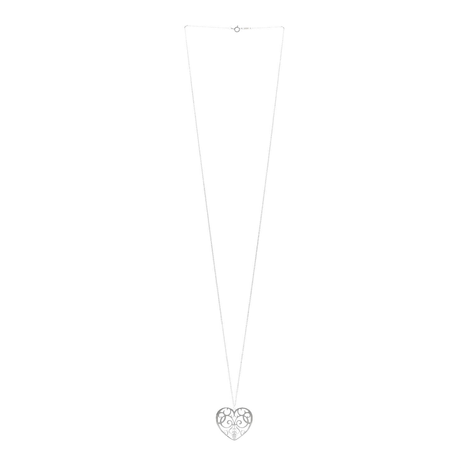 Tiffany Sterling Silver Enchant Heart Pendant Necklace 3 of 4