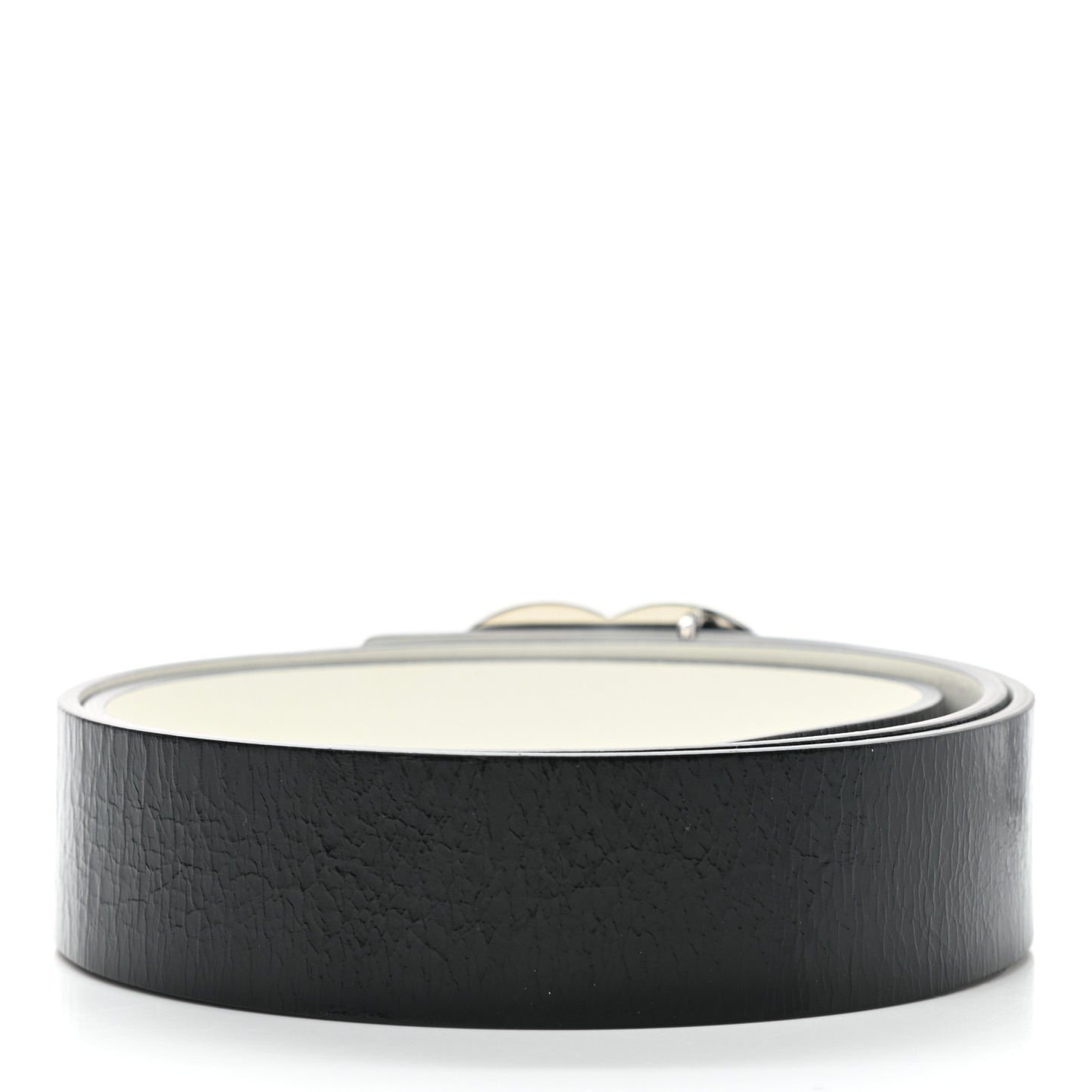 Patent Calfskin CC Reversible Belt 95 Black White