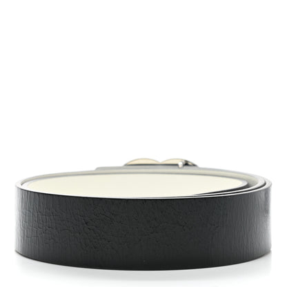 Chanel Patent Calfskin CC Reversible Belt 95 Black White 4 of 10