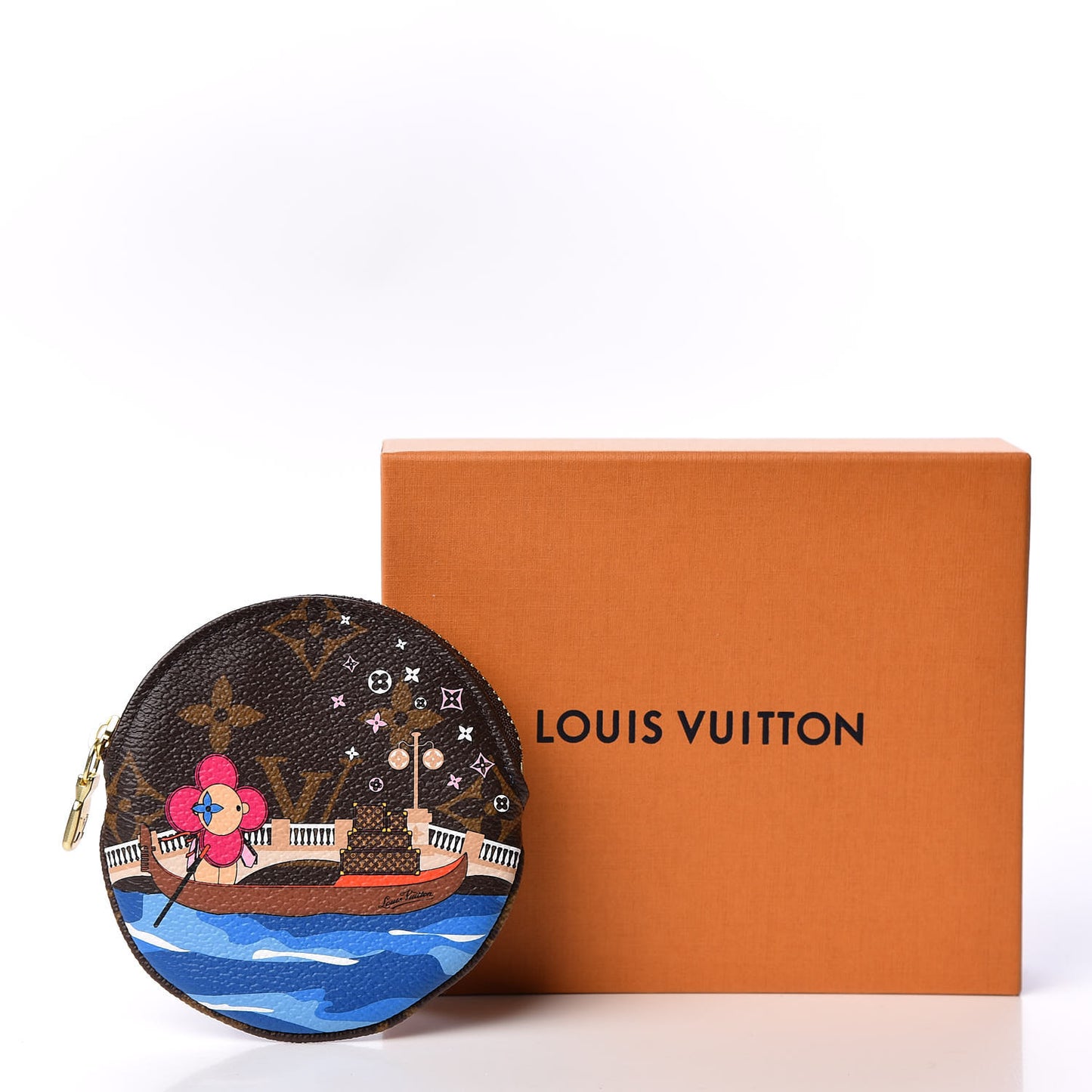 Monogram 2019 Christmas Animation Round Coin Purse Blue