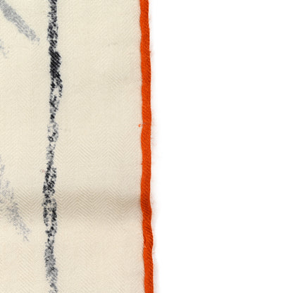 Hermes Cashmere Silk Pirouette au Galop Shawl 140 Blanc Black Gris 9 of 10