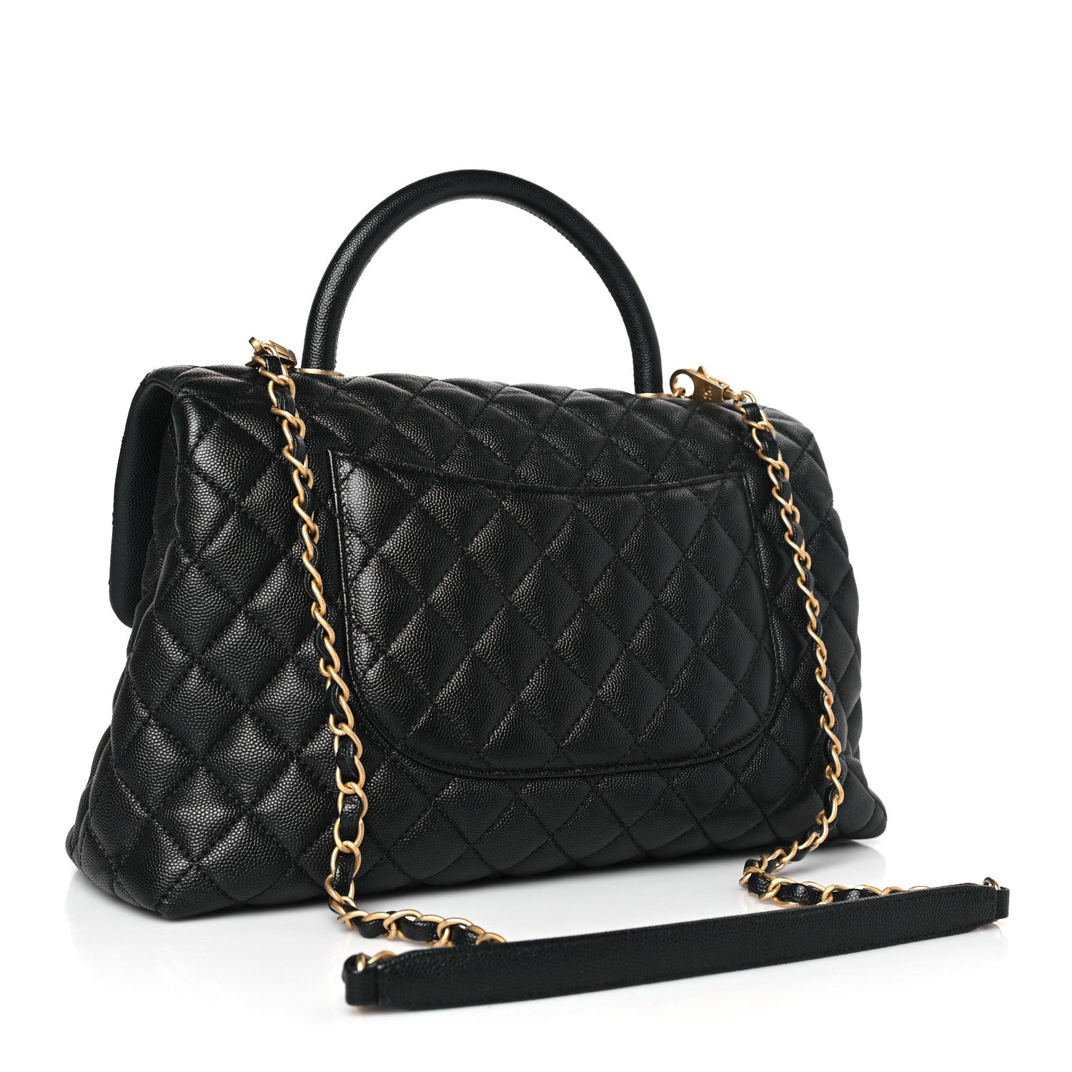 Chanel Caviar Quilted Medium Coco Handle Flap Black 3 of 9