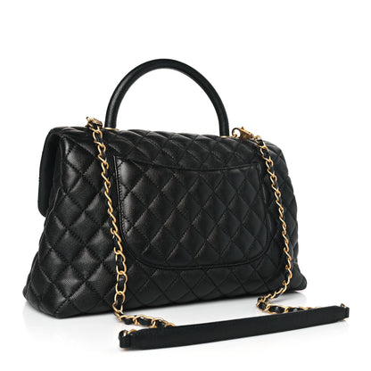 Chanel Caviar Quilted Medium Coco Handle Flap Black 3 of 9
