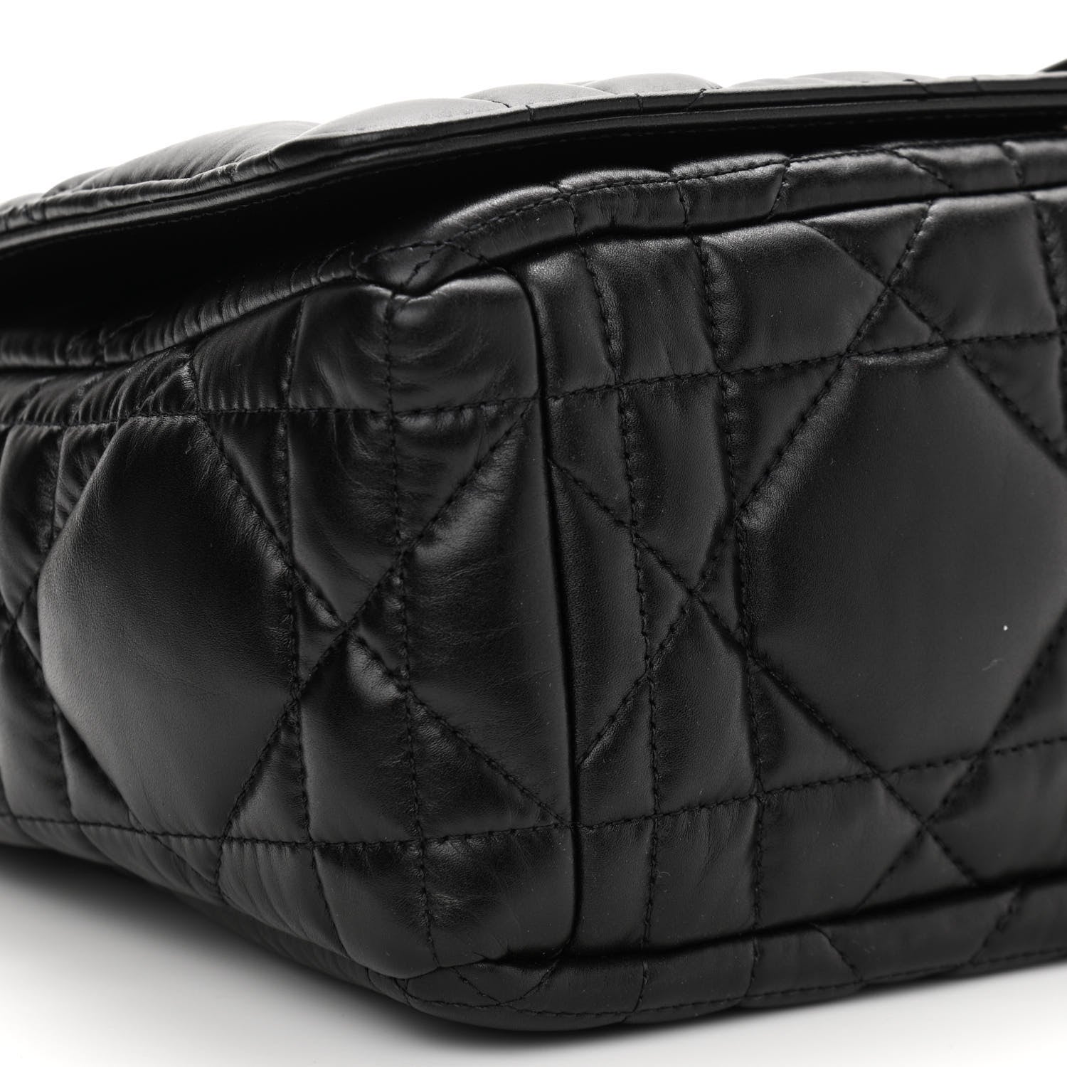 Christian Dior Calfskin Macrocannage Large Caro Bag Black 9 of 11
