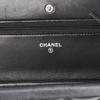 Chanel Lambskin Quilted Wallet On Chain WOC Black 6 of 11