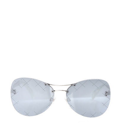 Chanel Pilot Aviator Sunglasses 4218 Silver 2 of 6