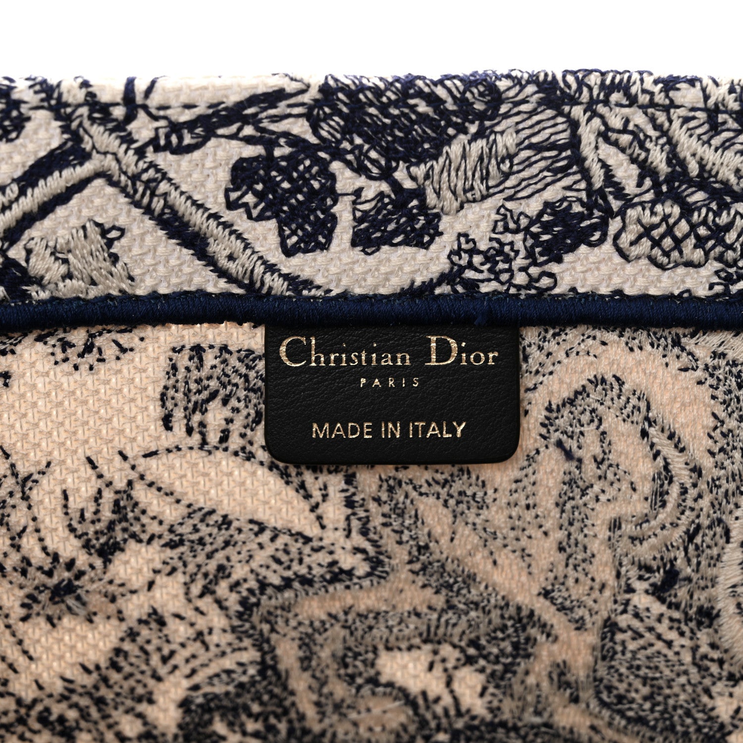 Christian Dior Canvas Embroidered Large Dioriviera Toile De Jouy Book Tote Blue 6 of 16
