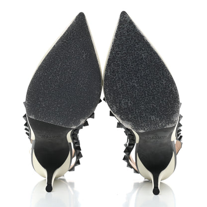 Valentino Garavani Nappa Rockstud Ankle Strap 100mm Pumps 36 Light Ivory Black 5 of 7