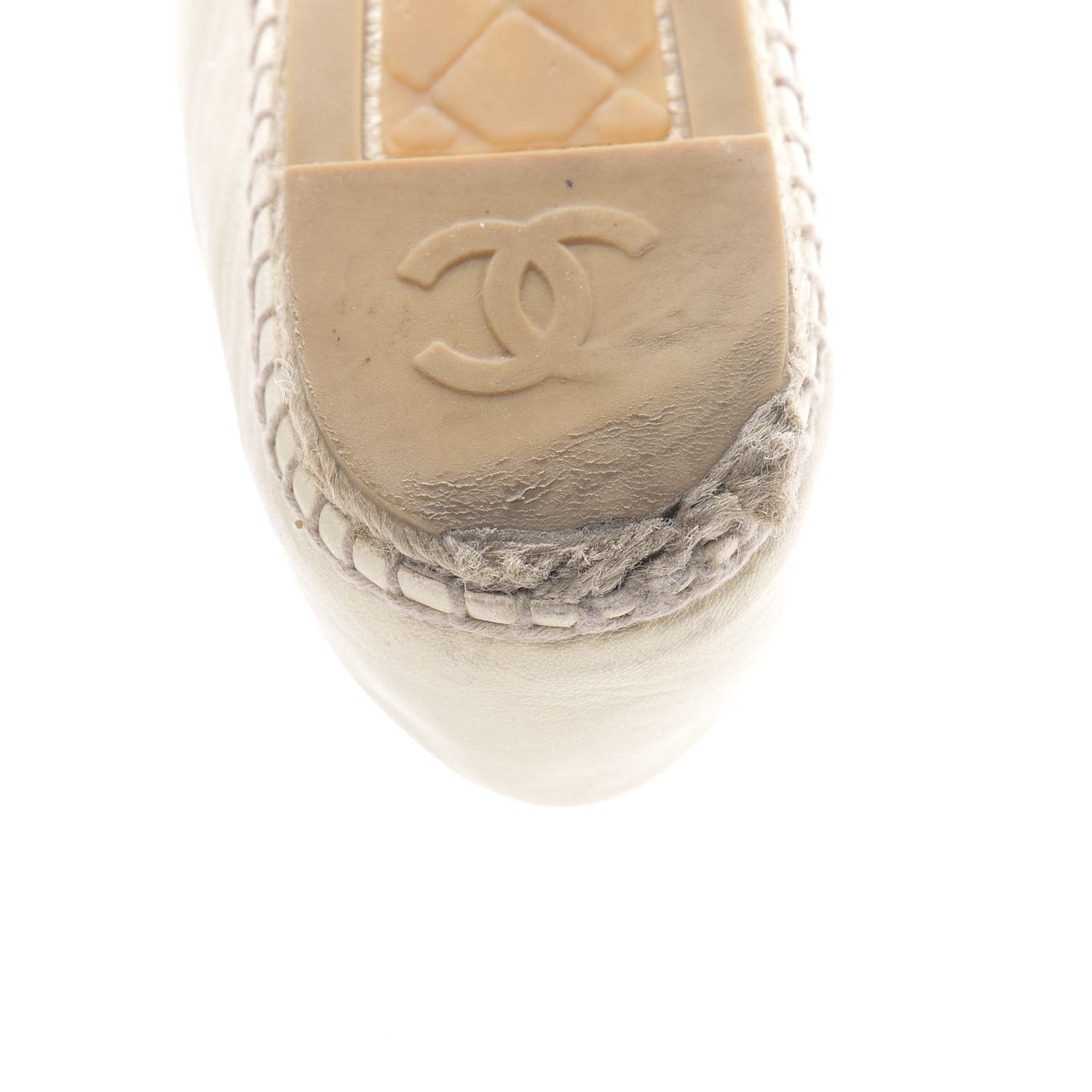 Lambskin CC Espadrilles 39 White Black