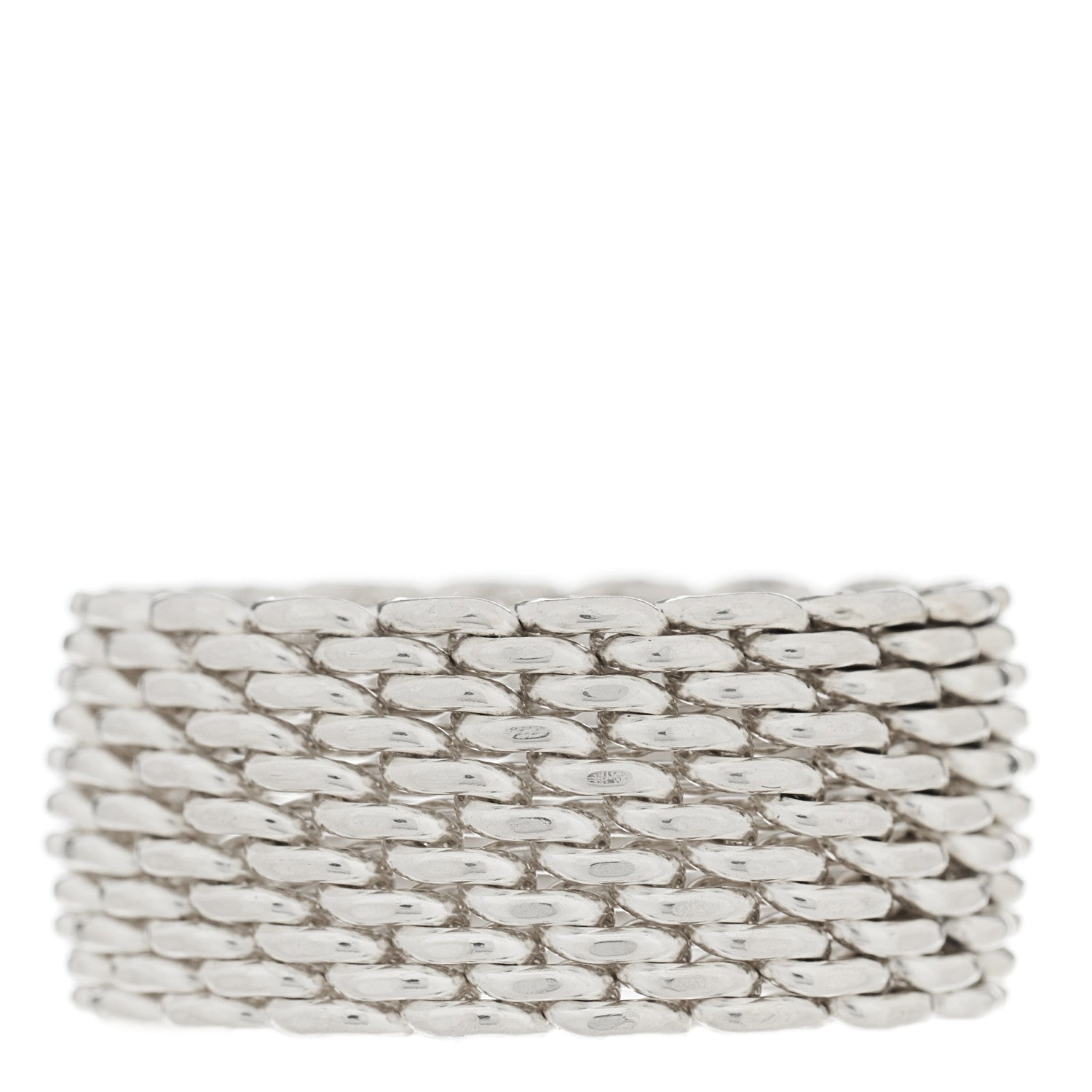 Tiffany Sterling Silver Somerset Mesh Ring 49 4.75 2 of 3
