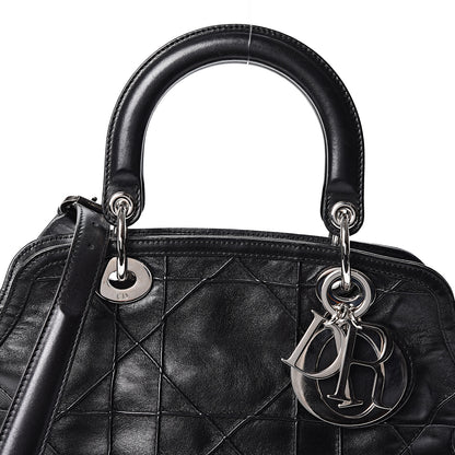 Christian Dior Lambskin Cannage Medium Granville Tote Black 7 of 9