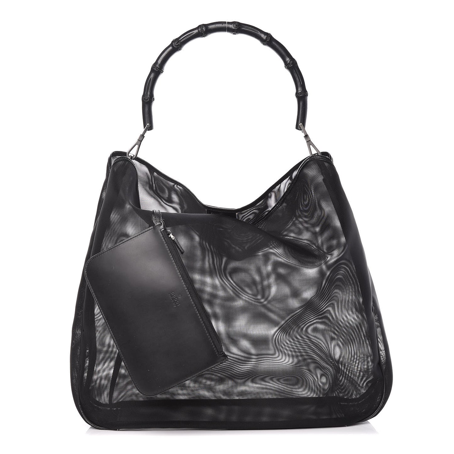 Mesh Bamboo Shoulder Bag Black