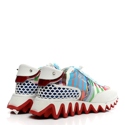 Christian Louboutin Calfskin Patent Swimming Pool Womens Loubishark Sneakers 36.5 Multicolor 4 of 11