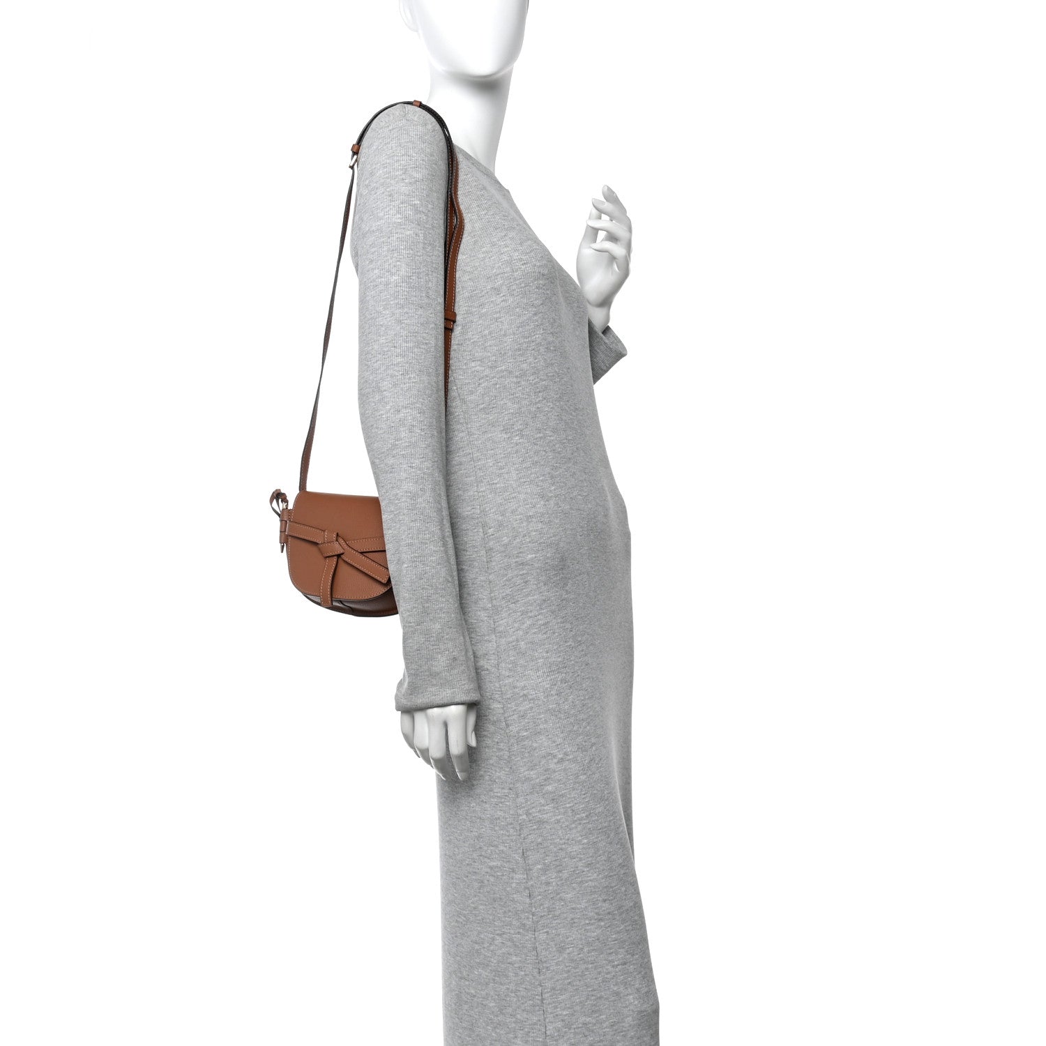 Loewe Calfskin Jacquard Mini Gate Dual Bag Tan 2 of 10