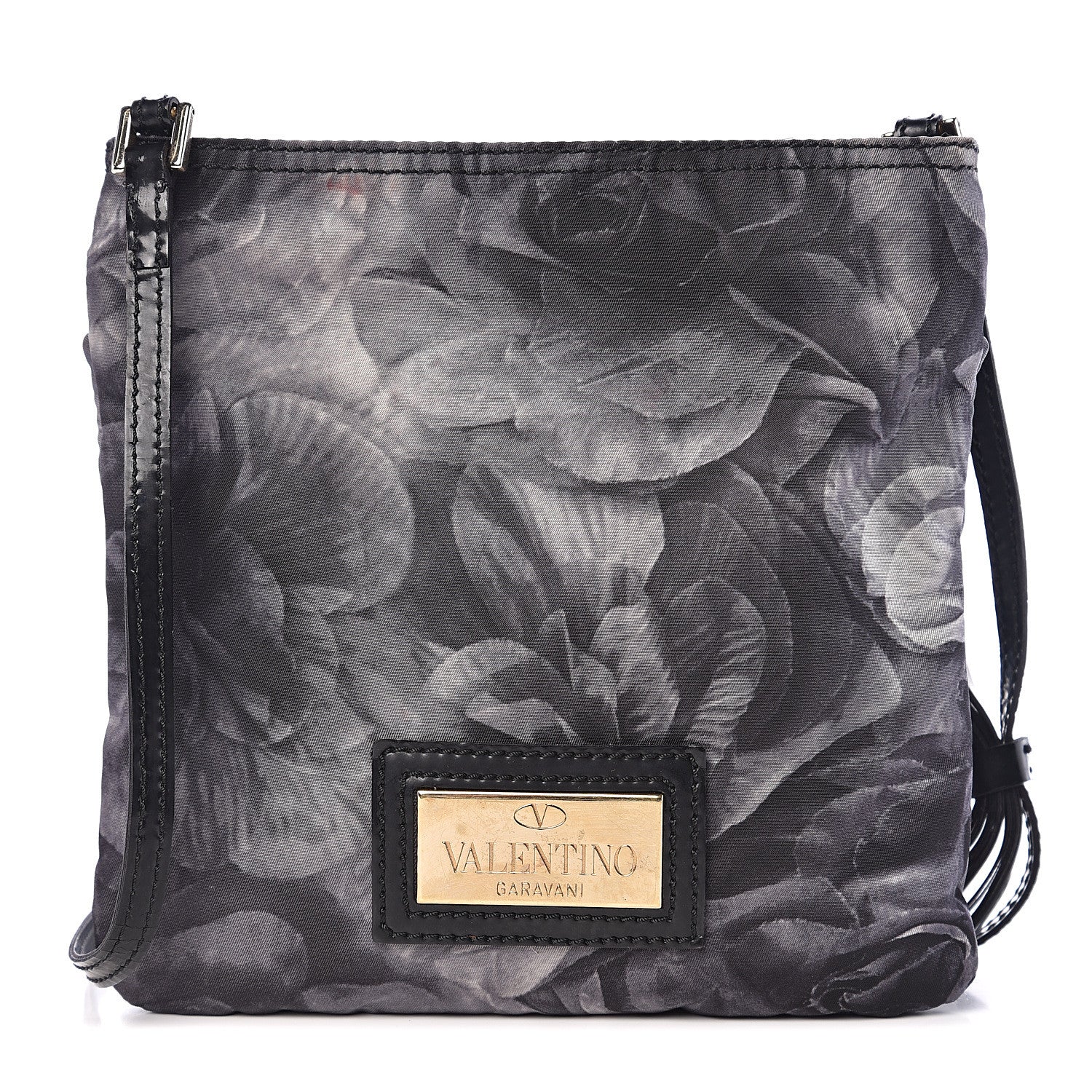 Valentino Garavani Nylon Floral Crossbody Dark Grey 1 of 12