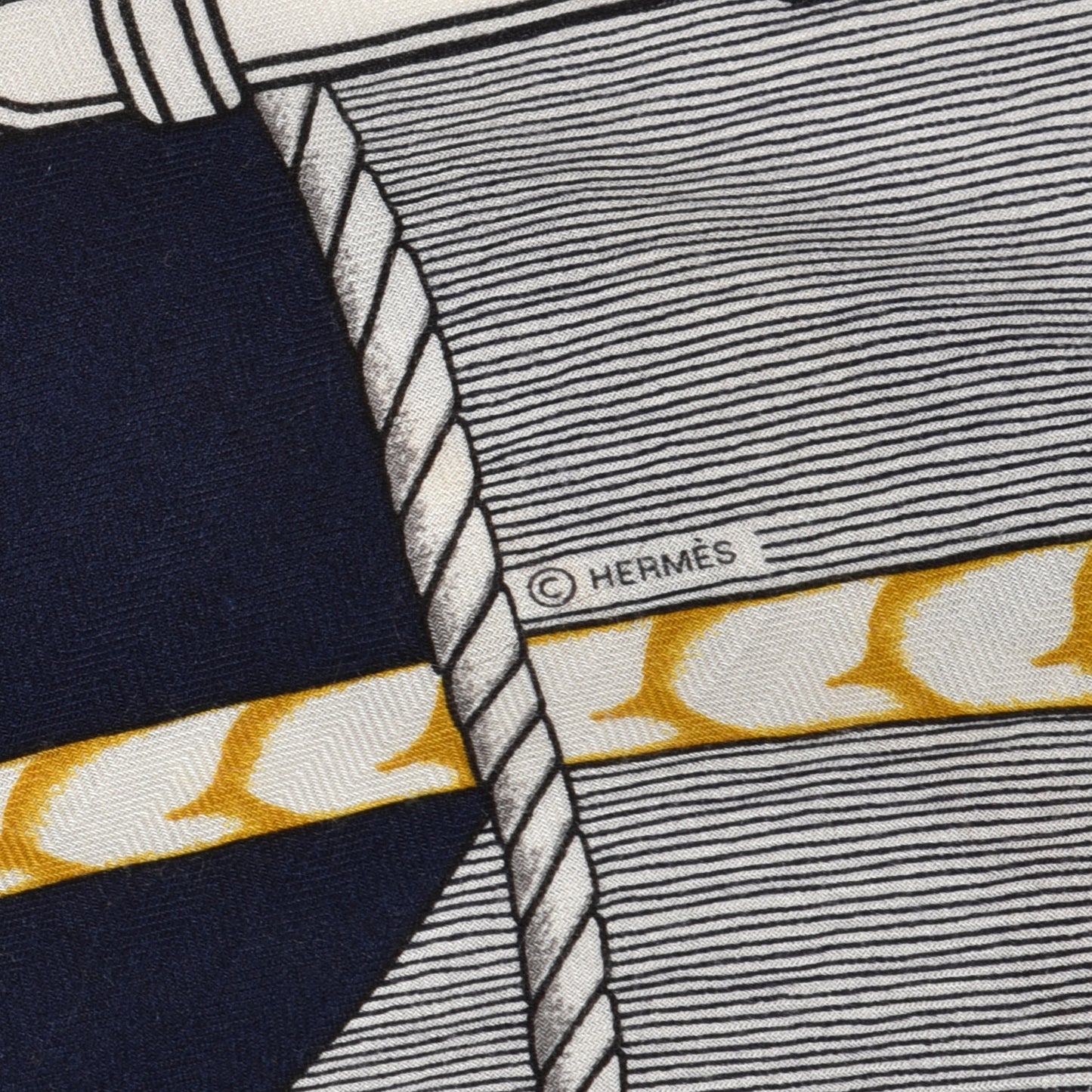 Cashmere Silk Parcours Sans Faute Shawl 140 Marine White Gold