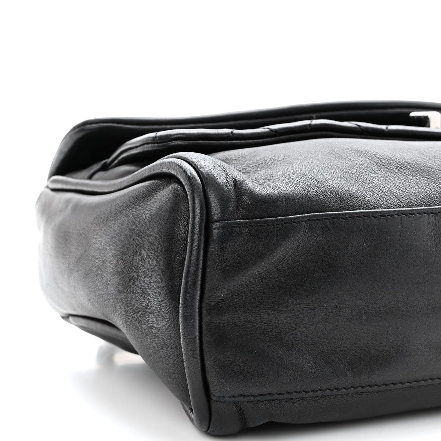 Lambskin Jumbo Mademoiselle Double Flap Black