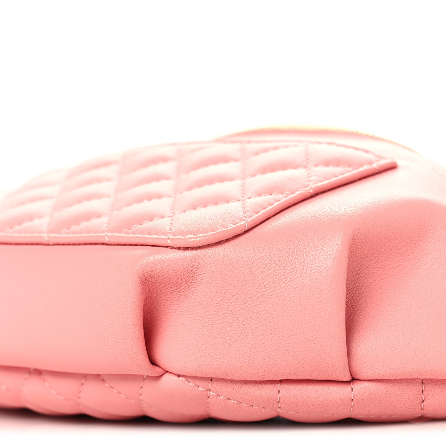Lambskin Quilted Bi Waist Bag Fanny Pack Pink