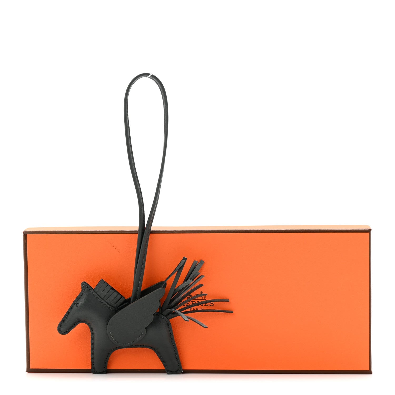 Hermes Milo Lambskin Grigri Rodeo Pegase Horse Bag Charm PM Vert Mangrove 5 of 5