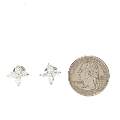 Tiffany Platinum Diamond Large Victoria Earrings 2 of 5