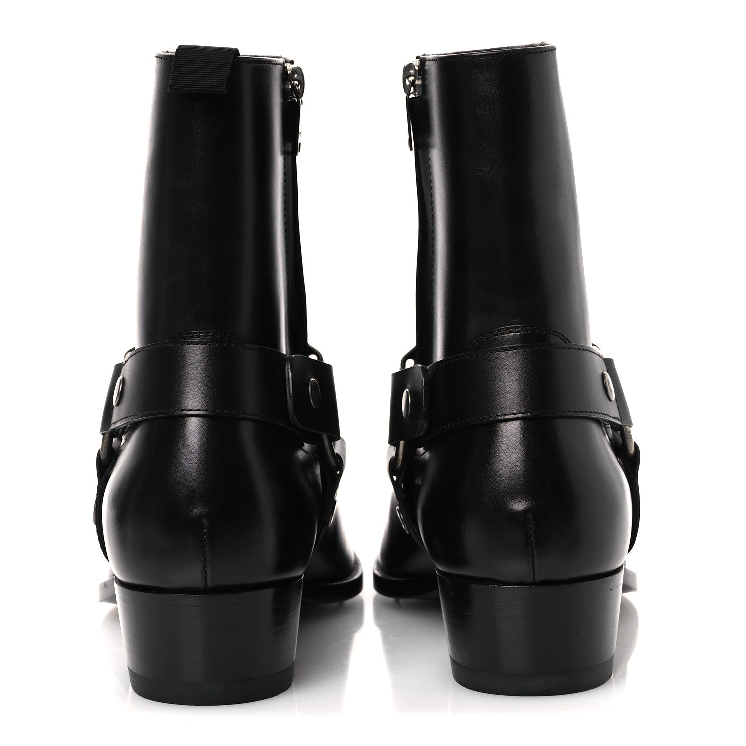 Saint Laurent Calfskin Mens Wyatt Marrakesh Harness Ankle Boots 40 Black 6 of 13