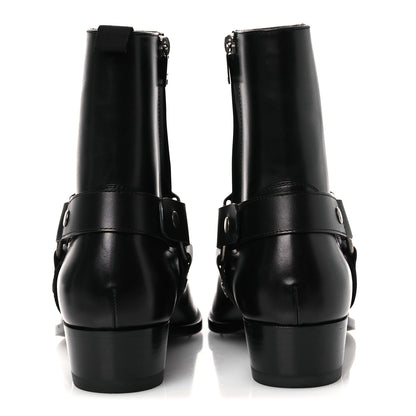 Saint Laurent Calfskin Mens Wyatt Marrakesh Harness Ankle Boots 40 Black 6 of 13