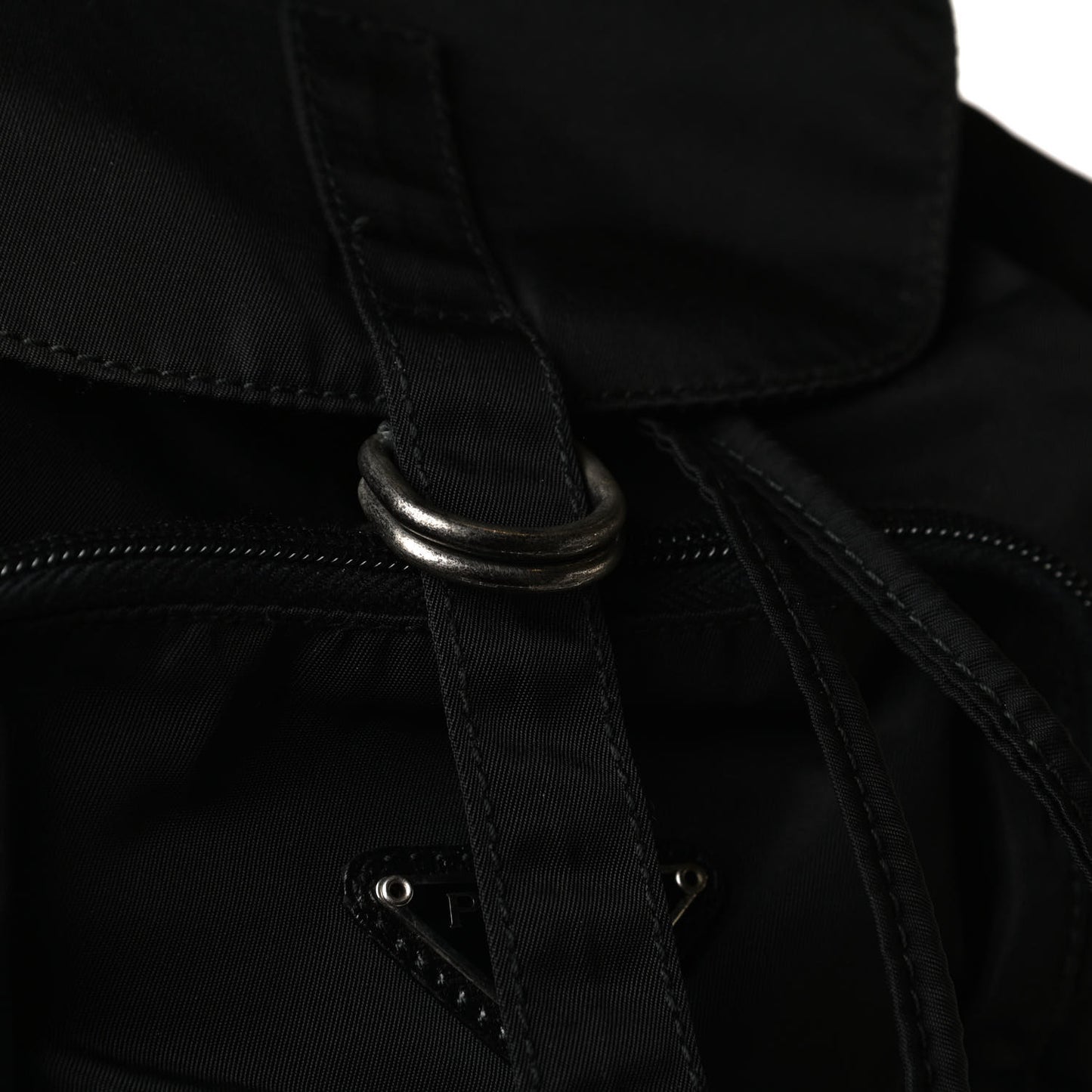 Nylon Vela Mini Cinch Backpack Black