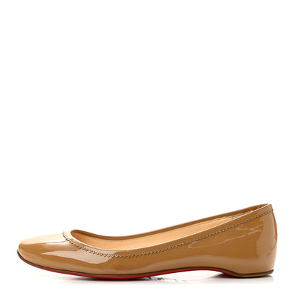 Christian Louboutin Patent Ballet Flats 37.5 Nude 1 of 9