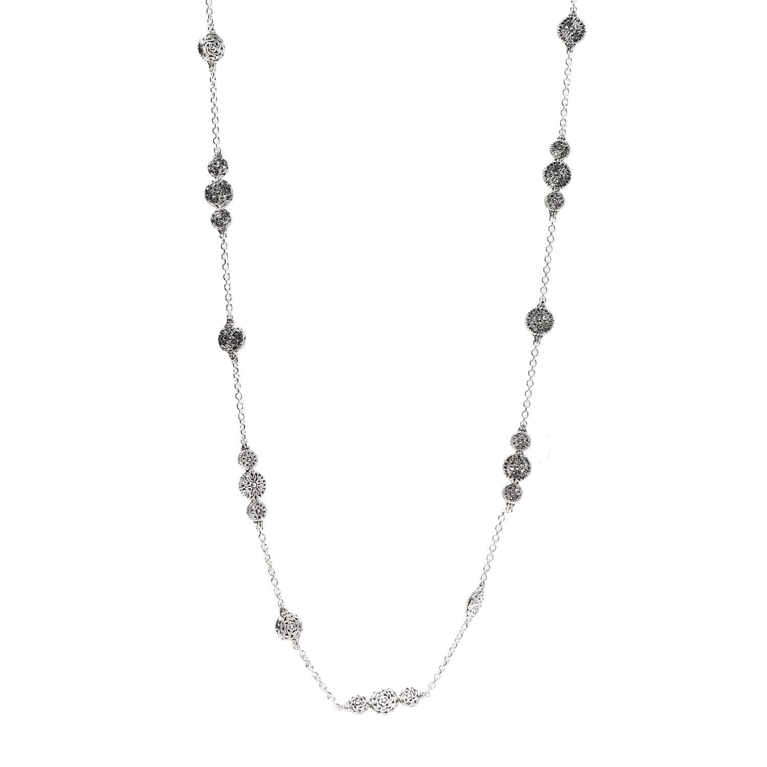 John Hardy Sterling Silver Classic Chain Carved Triple Circle Necklace 1 of 6
