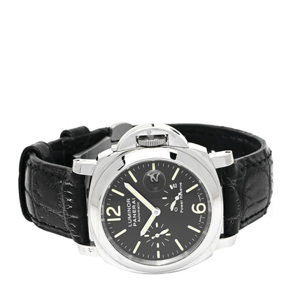 Panerai Stainless Steel Alligator 44mm Luminor 3 Day Power Reserve Automatic Watch Black PAM00090 2 of 5
