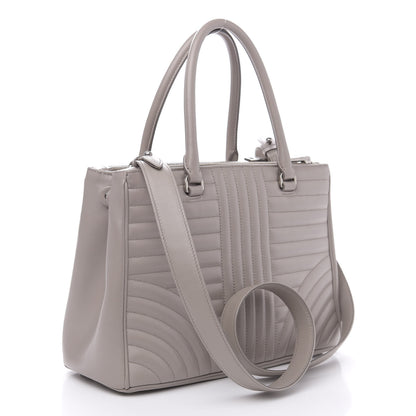 Prada Soft Calfskin Impunture Diagramme Double Zip Tote Pomice 3 of 10