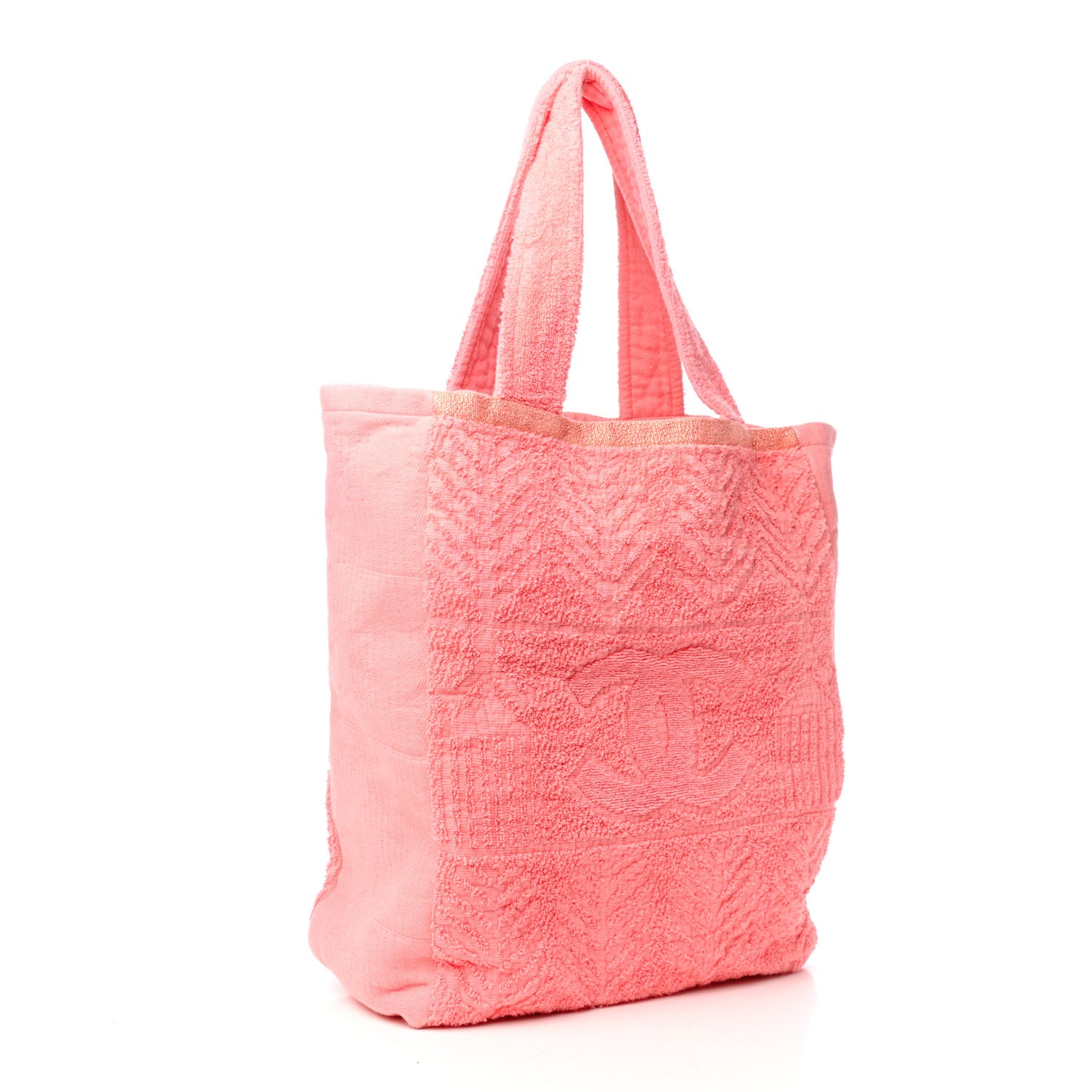 Terry Cotton CC Beach Tote Towel Set Coral