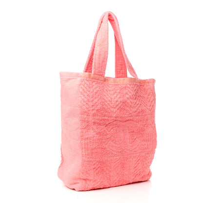 Chanel Terry Cotton CC Beach Tote Towel Set Coral 3 of 13