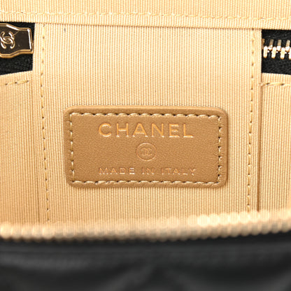 Chanel Lambskin Quilted Mini Pearl Crush Vanity Case With Chain Black 6 of 9
