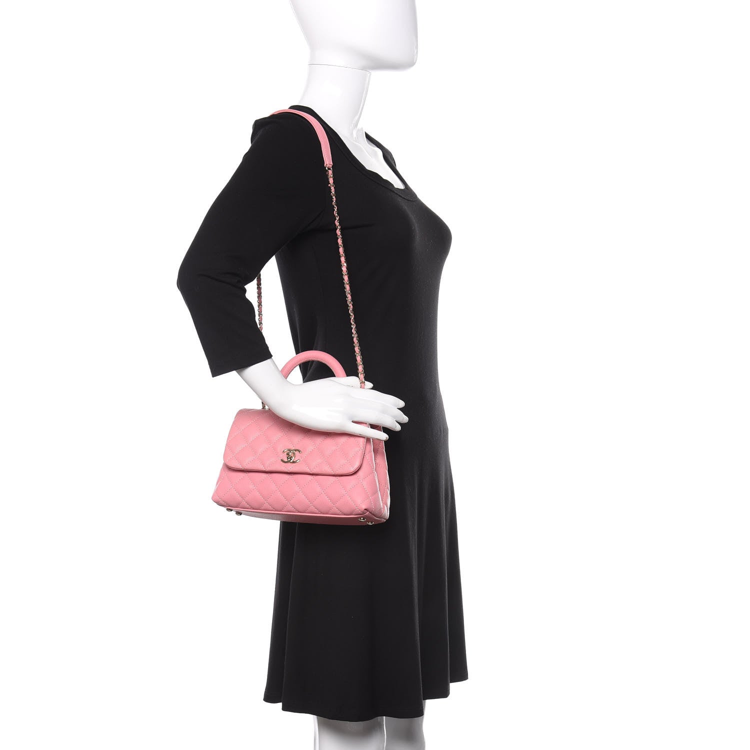 Chanel Caviar Quilted Mini Coco Handle Flap Pink 2 of 11