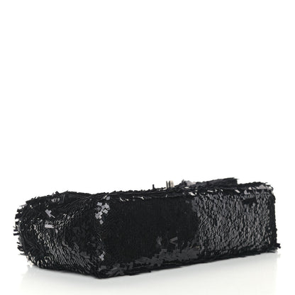 Chanel Sequin Embroidered Small Single Flap Black 4 of 9