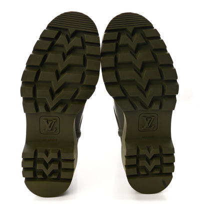 Louis Vuitton Rubber Calfskin Territory Flat Boots 37 Khaki 6 of 9
