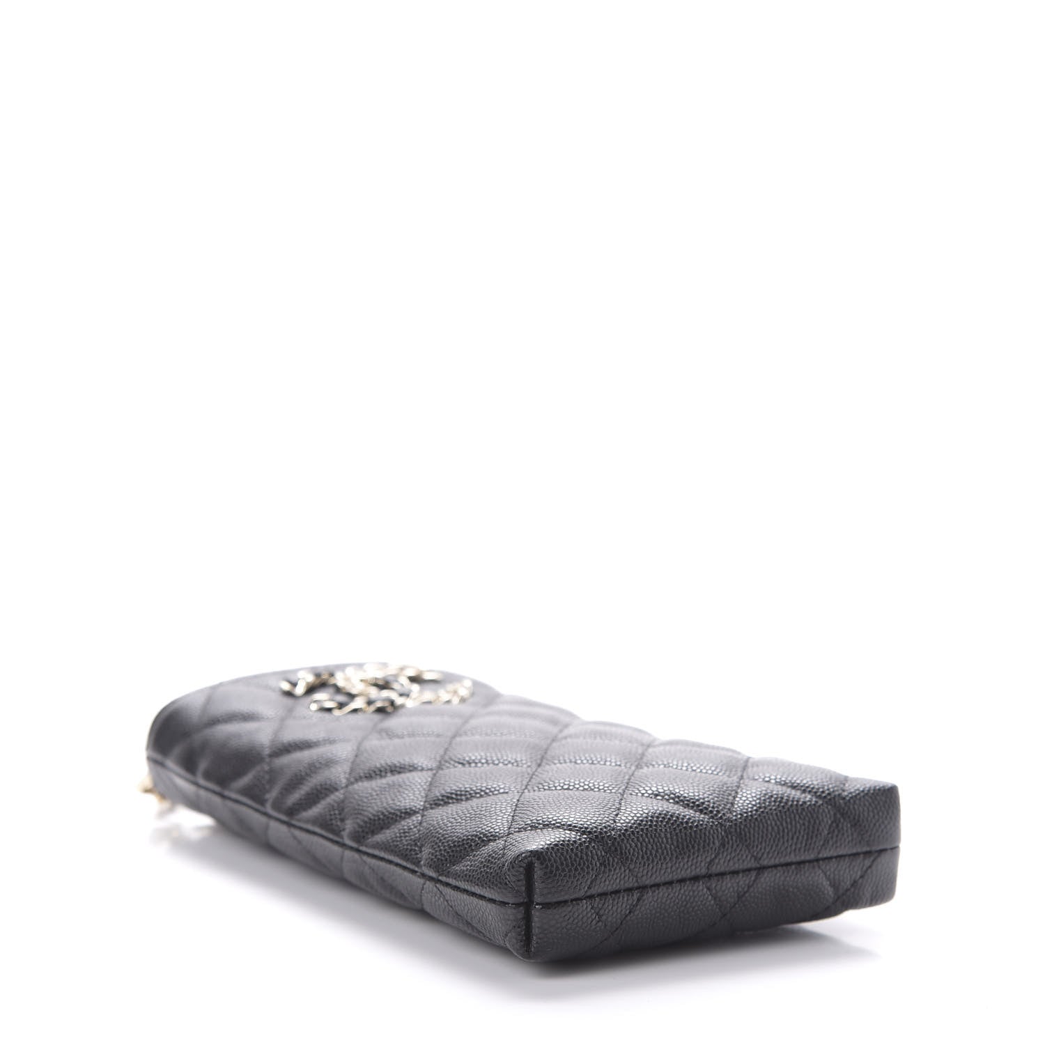 Chanel Caviar Quilted French New Wave Phone Holder With Chain Black 4 of 12