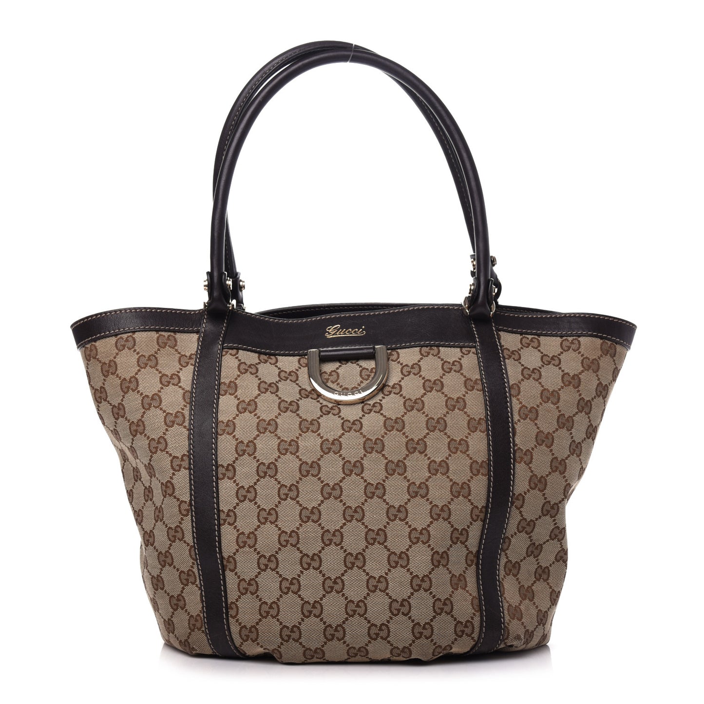 Monogram Medium D Gold Hobo Dark Brown