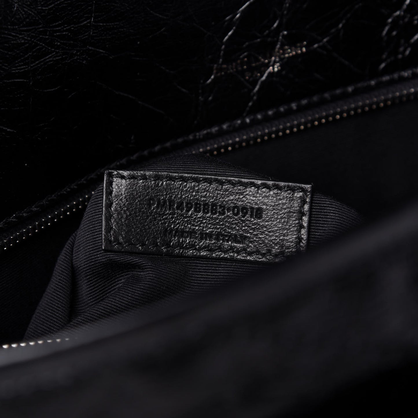 Crinkled Calfskin Matelasse Monogram Large Niki Chain Satchel Black