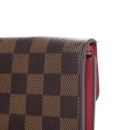 Louis Vuitton Damier Ebene Emilie Wallet Red 12 of 14